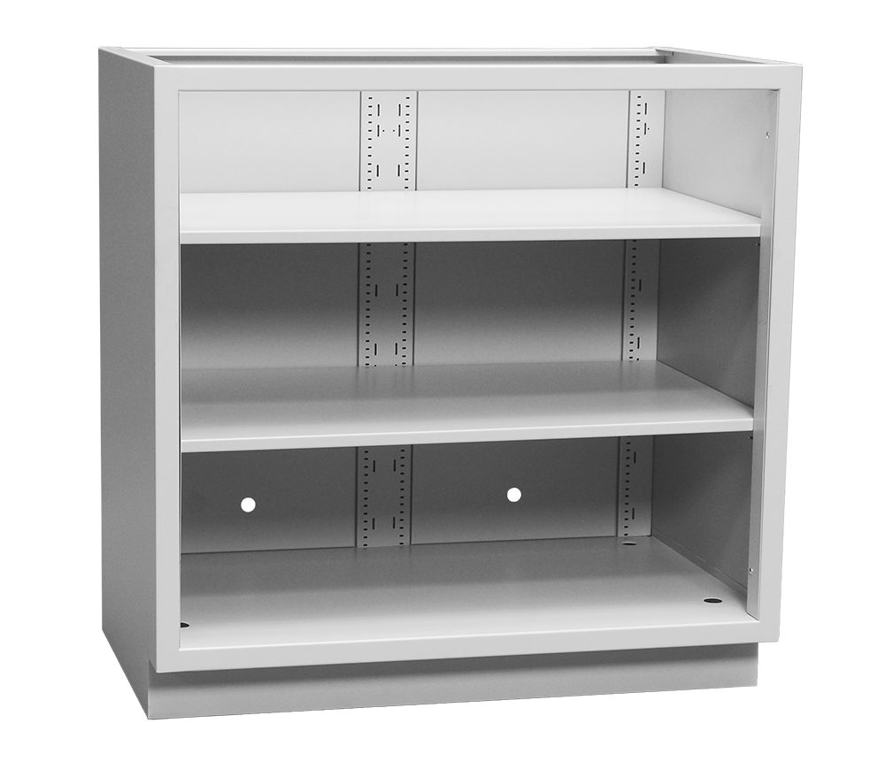 Open Front Cabinet, 2 Shelves, Metal, Short, GRAL124R3AAM 