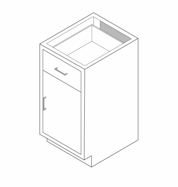 Cabinet, base, 18x35x22, 1 drawer / 1 door, shadow-3475