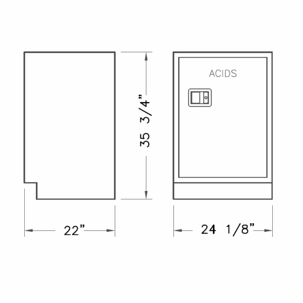 Storage Cabinet, 24" Acid Corrosive, 1 door-3452