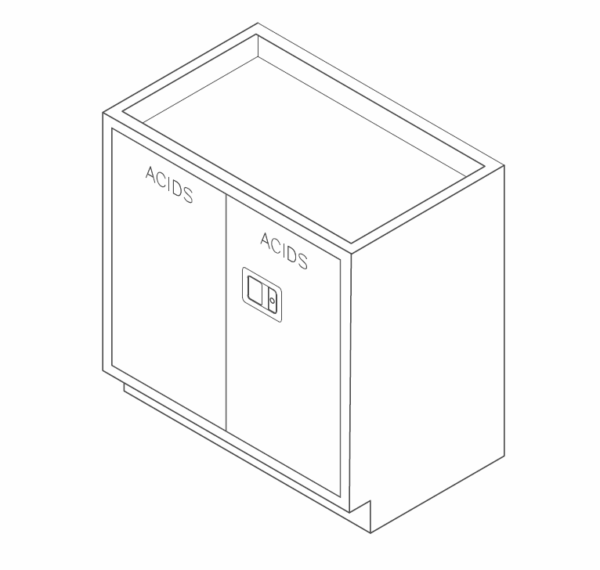Storage Cabinet, 35" Acid Corrosive, 2 door-3515