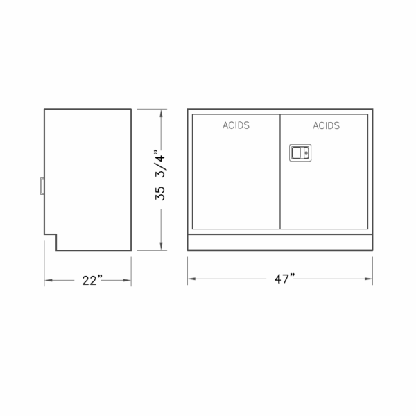 Storage Cabinet, 47" Acid Corrosive, 2 door-3454