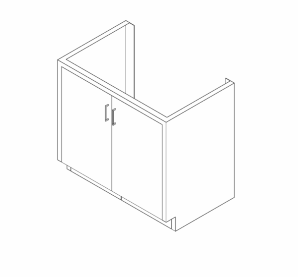 ADA Cabinet, sink base, 35x32x22, 2 door, shadow-3489