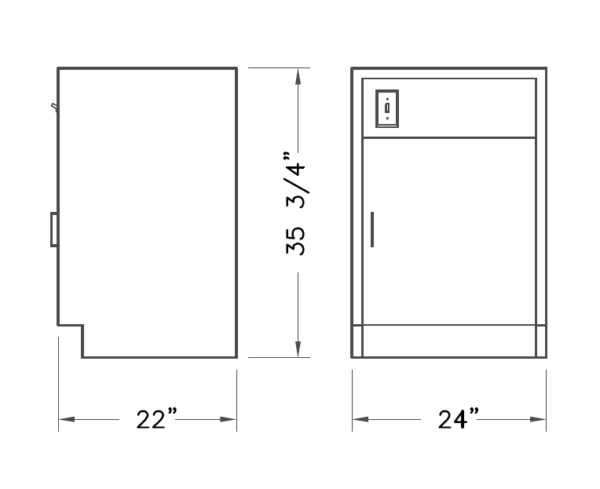 Base cabinet, Vacuum pump, 1 door-3509
