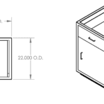 Cabinet, base, 24x35x22, 1 drawer / 1 door, shadow-2998