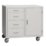 Cabinet, high mobile, 30x32-3/8x22, 4 drawer, 1 door, shadow-3215