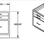 Cabinet, base, 24x29x22, 3 drawer, shadow-3008