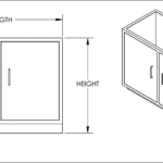 Cabinet, base, 47x35x22, 2 door, shadow-3357