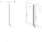 Filler panel, front, trimmable, 1" x 35", shadow-3032