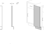 Filler panel, front, trimmable, 12" x 35", shadow-1072