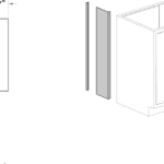 Filler Panel, end, 7x29, w/ cabinet angle, shadow-1080