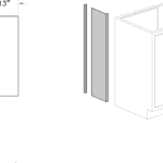 Filler Panel, end, 13x35, w/ cabinet angle, shadow-1082