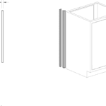 Filler Panel, end, 1x35, w/ cabinet angle, shadow-1084