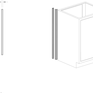 Filler Panel, end, 1x35, w/ cabinet angle, shadow-1084