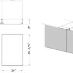 Enclosure Panel, rear, 24x35x6, shadow-1098