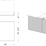 Enclosure Panel, rear, 35x35x6, shadow-1100