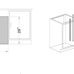 Knee space panel, 30x29, w/ 2 cabinet angles, shadow-1108