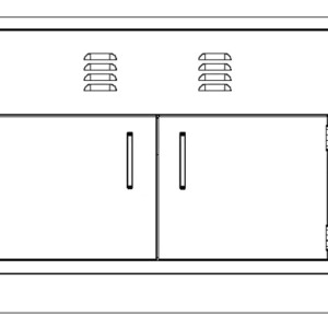 CAB, SINK BASE, 58 X 35 X 22, 2 DOOR, PETAL WHITE