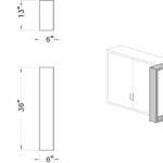 Filler panel, wall cabinet, 6x36, shadow-1146