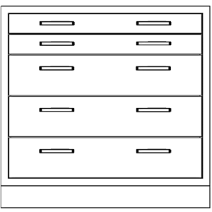 CAB, BASE, 48 X 35 X 22, 5 DRAWER, PETAL WHITE