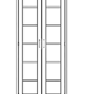 CAB, TALL, 48 X 84 X 18, 2 HINGED GLASS DOORS, PETAL WHITE