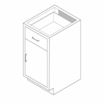 Cabinet, base, 18x35x22, 1 drawer / 1 door, shadow-3475