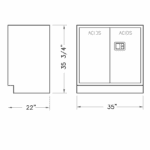 Storage Cabinet, 35" Acid Corrosive, 2 door-3453