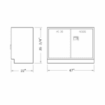 Storage Cabinet, 47" Acid Corrosive, 2 door-3454