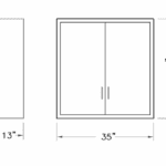 Cabinet, wall, 35x36x13, 2 door, shadow-3496