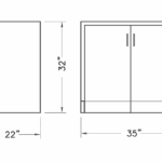 ADA Cabinet, sink base, 35x32x22, 2 door, shadow-3490