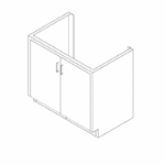 ADA Cabinet, sink base, 35x32x22, 2 door, shadow-3489