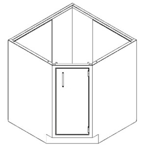 CAB, CORNER, 14 X 35 X 32, 1 DOOR, PETAL WHITE
