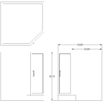 Cabinet, base, 45 degree corner, 1 door, shadow-3406