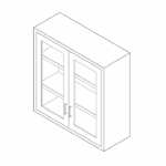 Cabinet, wall, 35x36x13, 2 glass door, shadow-3491