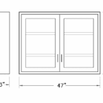 Cabinet, wall, 47x36x13, 2 glass door, shadow-3493