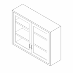 Cabinet, wall, 47x36x13, 2 glass door, shadow-3494