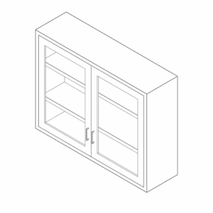 Cabinet, wall, 47x36x13, 2 glass door, shadow-3494