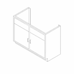 Base cabinet, fume hood, 4', 2 doors-3434