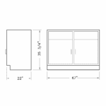 Base cabinet, fume hood, 4', 2 doors-3433