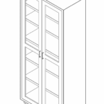 Cabinet, tall, 35x84x18, 2 door, shadow-3502