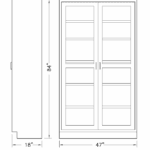 Cabinet, tall, 47x84x18, 2 door, shadow-3504