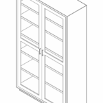 Cabinet, tall, 47x84x18, 2 door, shadow-3503