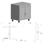 Cabinet, high mobile, 30x32-3/8x22, 2 drawer, 2 door, shadow-3568