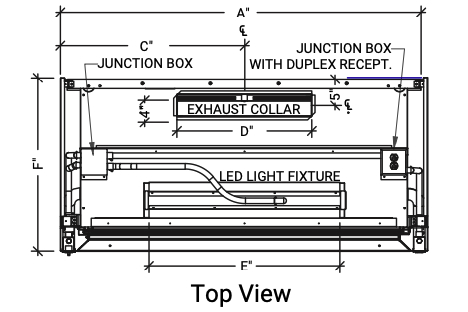 Drawing of walk-in fume hoods for labs
