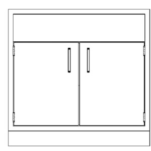 CAB, SINK BASE, 36 X 35 X 22, 2 DOOR, PETAL WHITE