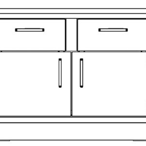 CAB, BASE, 36 X 29 X 22, 2 DRAWER / 2 DOOR, PETAL WHITE