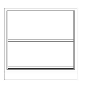 CAB, BASE, 36 X 35 X 22, OPEN FRONT, 2 SHELF, PETAL WHITE