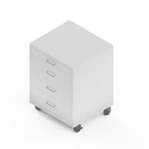 24" Wide Steel Mobile Base Cabinet - 32.5" Height - (4) Drawer