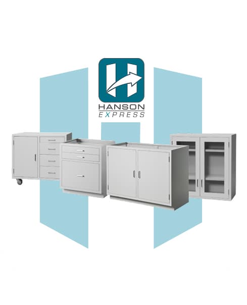 Hanson Express logo with lab equipment